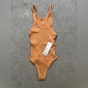 UO Out From Under Shirred V-Neck Bodysuit